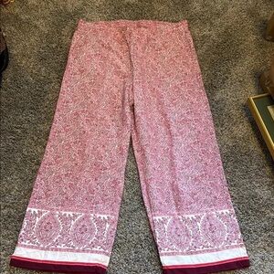J. Jill Pink Paisley Wide Leg Pants